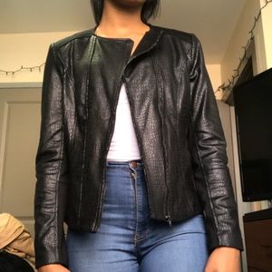 Casual Kate Rosy black faux leather jacket